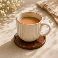 Athena Home Sheesham Wooden Coaster Set with Holder | Set of 6 Drink Coasters | Table Protection