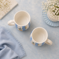 Athena Home Orange Blossom Ceramic Coffee Mug Set of 2 | 300 ml