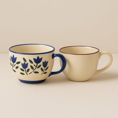 Athena Home Coffee Combo Ceramic Coffee Mug  (700 ml, Pack of 2)