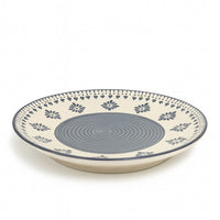 Athena Home Ceramic Handcrafted Ceramic Dinner Plate – Grey Floral Pattern Dinner Plate