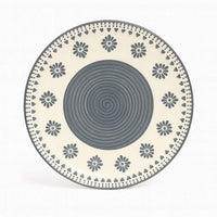 Athena Home Ceramic Handcrafted Ceramic Dinner Plate – Grey Floral Pattern Dinner Plate
