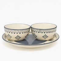 Grey Heart Ceramic Dinnerware Set | Handcrafted Dinner Plate with 2 Matching Bowls | Minimalist Premium Tableware