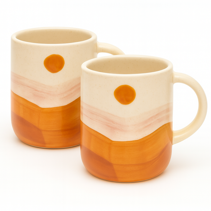 Handcrafted Sunset Ceramic Mug | Designer Coffee & Tea Cup | Premium Ceramic Drinkware by Athena Home