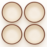 Set of 4 Ceramic Dip Bowls | Minimalist Snack & Sauce Bowls | Handcrafted Serveware by Athena Home