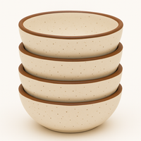 Set of 4 Ceramic Dip Bowls | Minimalist Snack & Sauce Bowls | Handcrafted Serveware by Athena Home