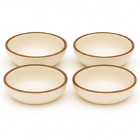 Set of 4 Ceramic Dip Bowls | Minimalist Snack & Sauce Bowls | Handcrafted Serveware by Athena Home