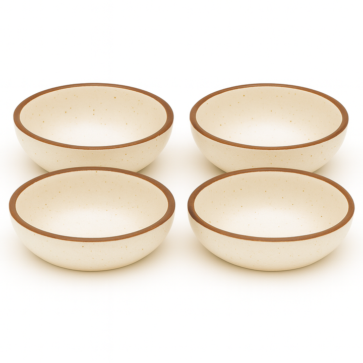 Set of 4 Ceramic Dip Bowls | Minimalist Snack & Sauce Bowls | Handcrafted Serveware by Athena Home