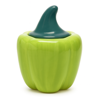 Handcrafted Green Bell Pepper Ceramic Container with Lid | Decorative Kitchen Storage Jar