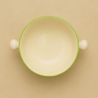 Multicolor Ceramic Soup Bowl with Handles – Traditional Pattern | Set of 1