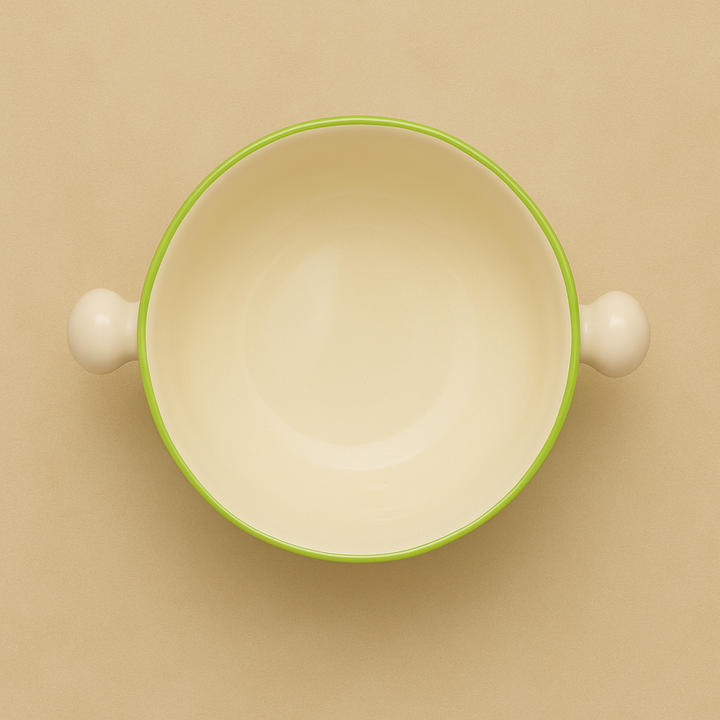 Multicolor Ceramic Soup Bowl with Handles – Traditional Pattern | Set of 1