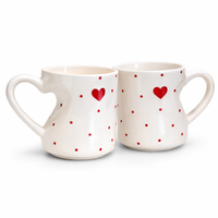Red Heart Ceramic Coffee Mug | Set of 2