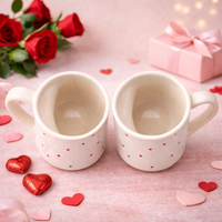 Red Heart Ceramic Coffee Mug | Set of 2