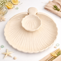 Ivory Shell Ceramic Serving Dish | Set of 1