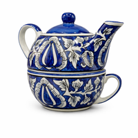 Handpainted Blue Pottery One kettle cup set | Set of 1