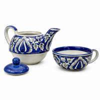 Handpainted Blue Pottery One kettle cup set | Set of 1