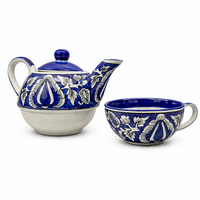 Handpainted Blue Pottery One kettle cup set | Set of 1