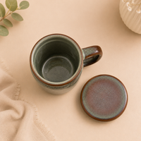 Mason Jar | Blue Stone Ceramic Mug with Lid | 420ml