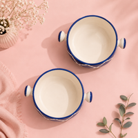 Indigo Mosaic Ceramic Soup Bowls | Set of 2
