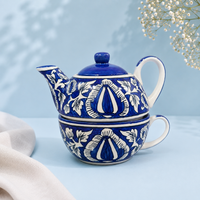 Handpainted Blue Pottery One kettle cup set | Set of 1