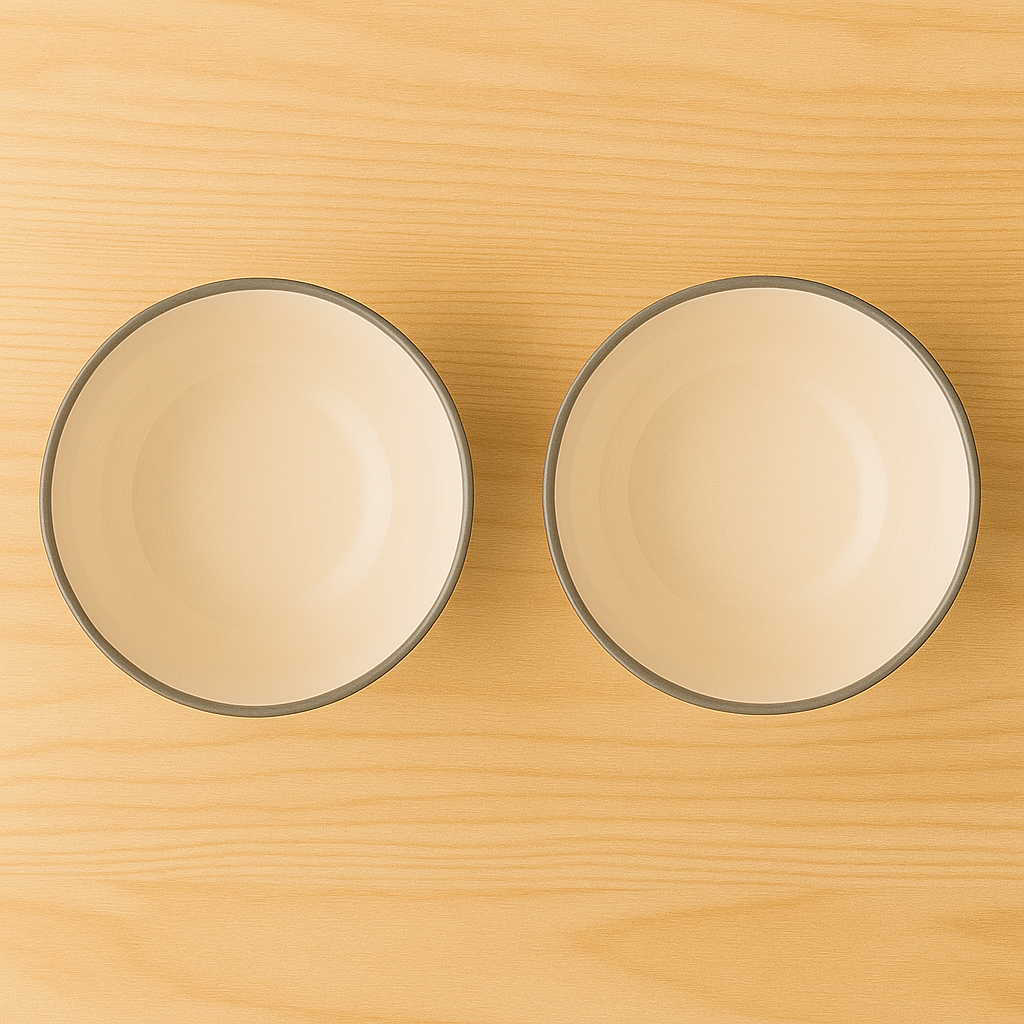 Set of 2 Grey Heart Design Ceramic Bowls | Handcrafted Multipurpose Snack & Dessert Bowls | Premium Kitchenware