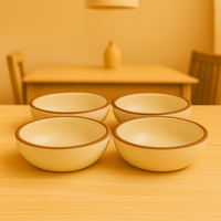Set of 4 Ceramic Dip Bowls | Minimalist Snack & Sauce Bowls | Handcrafted Serveware by Athena Home