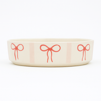 Athena Home Ceramic Salad Plate | Handcrafted Red Bow Design | Side Plate for Snacks, Starters, Desserts & Salads