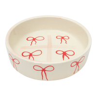 Athena Home Ceramic Salad Plate | Handcrafted Red Bow Design | Side Plate for Snacks, Starters, Desserts & Salads