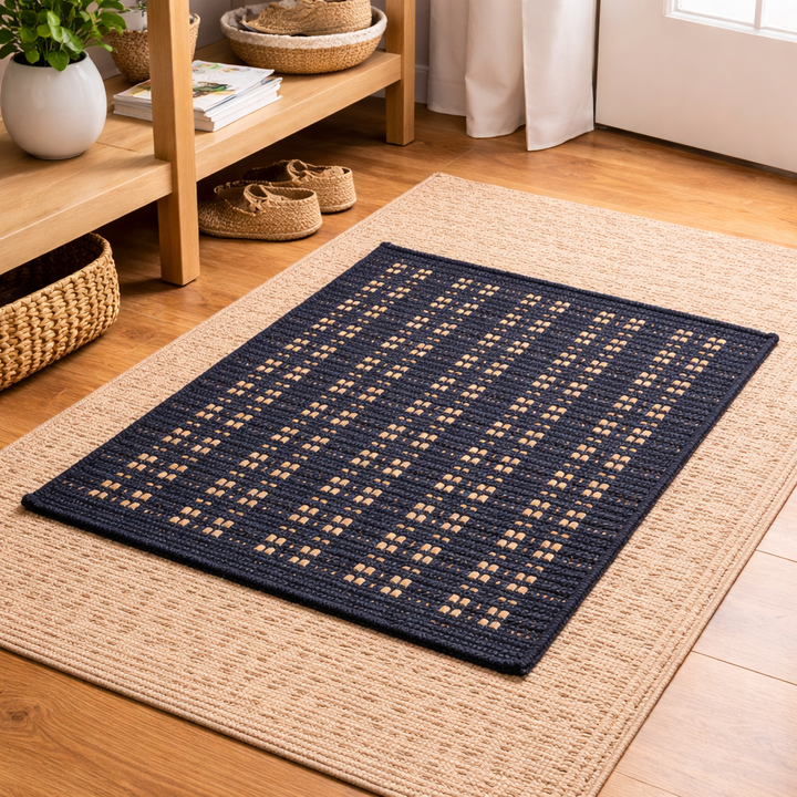 Navy Blue Door Mat – Anti-Skid Floor Mat | Soft & Durable Bathroom/Kitchen Mat | Quick Dry & Absorbent Rug | Non-Slip Entryway Mat for Home