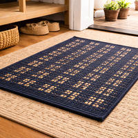 Navy Blue Door Mat – Anti-Skid Floor Mat | Soft & Durable Bathroom/Kitchen Mat | Quick Dry & Absorbent Rug | Non-Slip Entryway Mat for Home