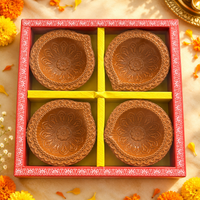 Athena Home Terracotta Diya Gift Set | Decorative Clay Diyas for Diwali, Puja & Home Décor