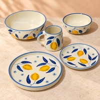 Athena Home Lemon Ceramic Dinnerware Set – 5 Pieces