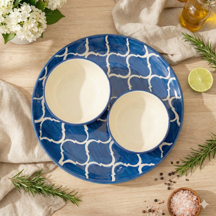 Indigo Mosaic Dinner Set