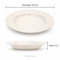 Ivory Ceramic Pasta Plate | Set of 2