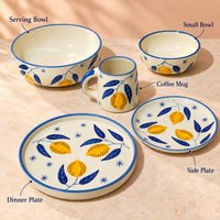 Athena Home Lemon Ceramic Dinnerware Set – 5 Pieces