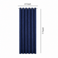 Athena Home Velvet Blackout Curtains Set of 2 | Navy Blue