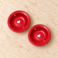 Athena Home Red Heart Ceramic Plates – Set of 2