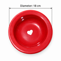 Athena Home Red Heart Ceramic Plates – Set of 2
