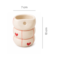 Athena Home Ceramic Coffee Mug Set of 2 | Heart Design Handmade Coffee Cups
