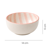 Athena Home Ceramic Bowl Set of 2 | Handpainted Strawberry Dessert & Snack Bowls | Premium Serving Bowls | 400 ml