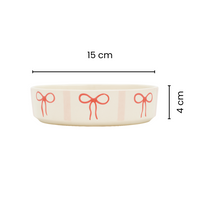 Athena Home Ceramic Salad Plate | Handcrafted Red Bow Design | Side Plate for Snacks, Starters, Desserts & Salads