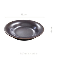 Matte Brown Ceramic Pasta Plate | Deep Dinner Plate for Pasta & Salads