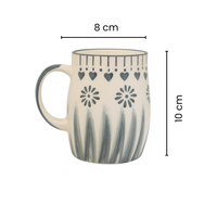 Heart Line | Grey Fire Ceramic Mug | Set of 2