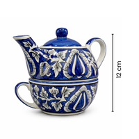 Handpainted Blue Pottery One kettle cup set | Set of 1