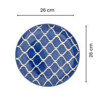 Indigo Mosaic Ceramic Serving Plate | Set of 1