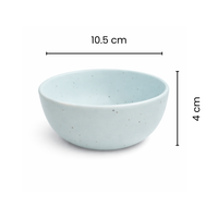 Pastel Blue Ceramic Dinnerware Set | Plate, Side Plate & Bowl Combo | Minimal Speckled Design Tableware