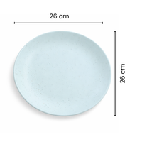 Pastel Blue Ceramic Dinnerware Set | Plate, Side Plate & Bowl Combo | Minimal Speckled Design Tableware