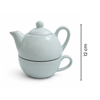 Pastel Blue Ceramic Tea Pot with Cup Set | Tea for One Teapot & Cup Combo