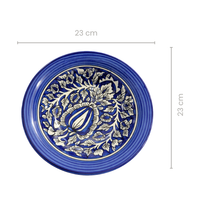 Blue Floral Ceramic Pasta Plate | Handcrafted Indigo Design Deep Plate