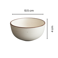 Premium Ceramic Dinner Set | Speckled Matte Beige Stoneware Plates & Bowls | Handcrafted with Brown Rim | Microwave & Dishwasher Safe