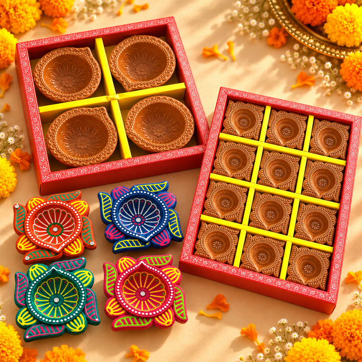 Athena Home Festive Clay Diya Combo – Set of 20